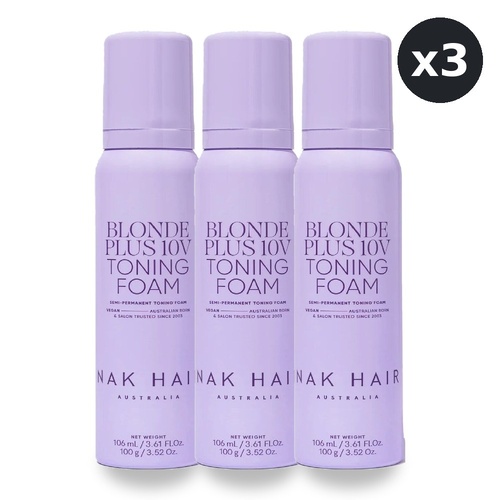 NAK Signature Blonde Plus 10v Toning Foam 100g Pack of 3