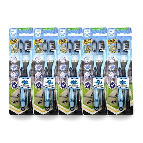 NRL Cronulla Sharks Toothbrushes 2 Pack x 5