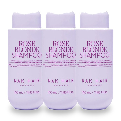 NAK Signature Rose Blonde Shampoo 350ml Pack of 3