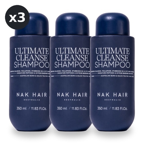 NAK Signature Ultimate Cleanse Shampoo 350ml Pack of 3