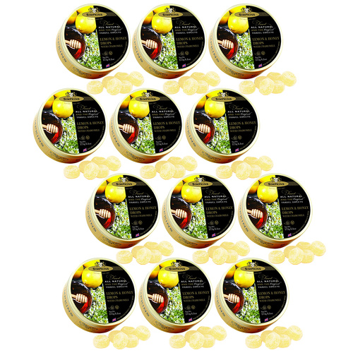 Simpkins Lemon Honey Chamomile Drops 12 x 200g Tins Soothing Natural Travel Sweets