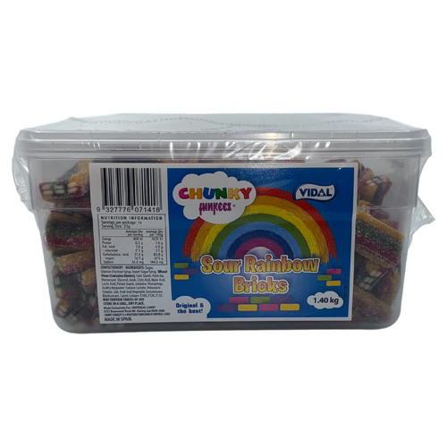 Vidal Chunky Sour Rainbow Bricks 1.4kg Bulk Candy