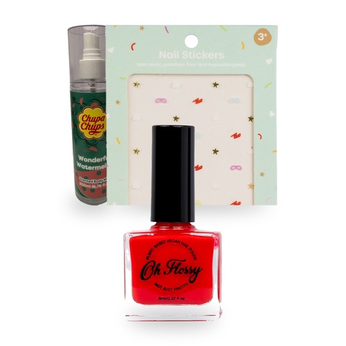 Kids Pamper Gift Set – Chupa Chups Body Mist, Oh Flossy Nail Stickers & Polish