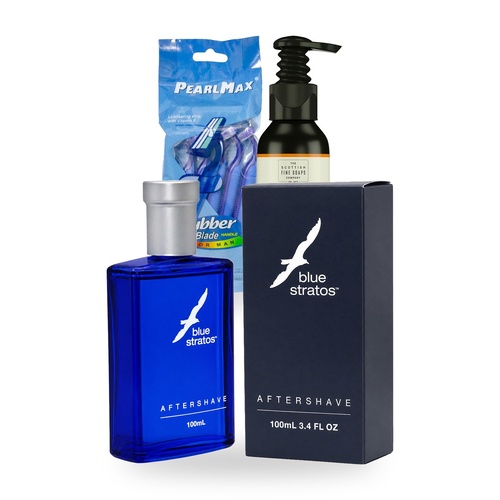 Men's Shave Kit – Pearlmax Razors, Thistle Shave Gel & Blue Stratos After Shave