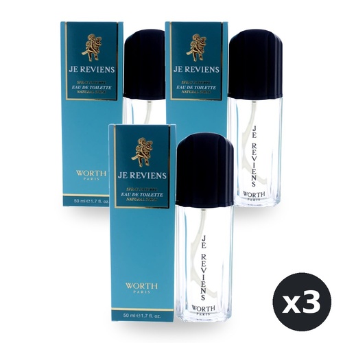 Worth Je Reviens Eau De Toilette EDT 50ml Spray Pack of 3