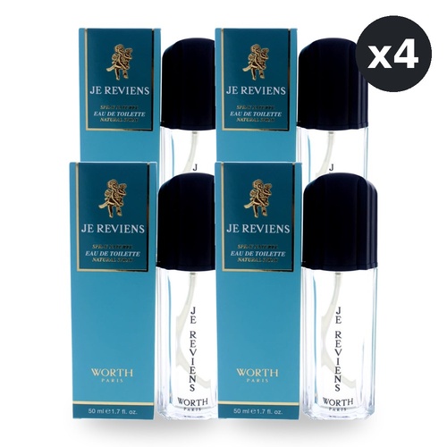Worth Je Reviens Eau De Toilette EDT 50ml Spray Pack of 4
