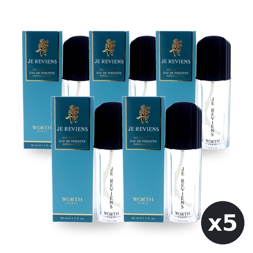 Worth Je Reviens Eau De Toilette EDT 50ml Spray Pack of 5