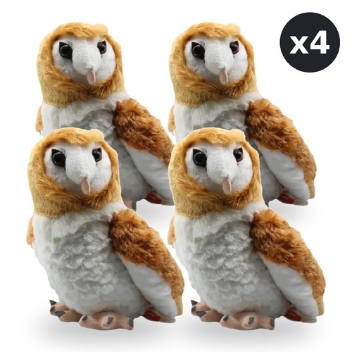 Wild Republic Cuddlekins Barn Owl Plush Toy Stuffed Animal 30cm Pack of 4