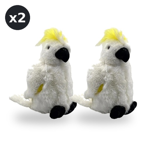 Wild Republic Cuddlekins Cockatoo Soft Plush Toy Mini Stuffed Animal 18cm Pack of 2